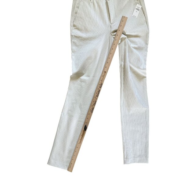 Gap Womens Signature Skinny Ankle Pants 4 Tall Off-White Pinstripe Work Office - Picture 9 of 9